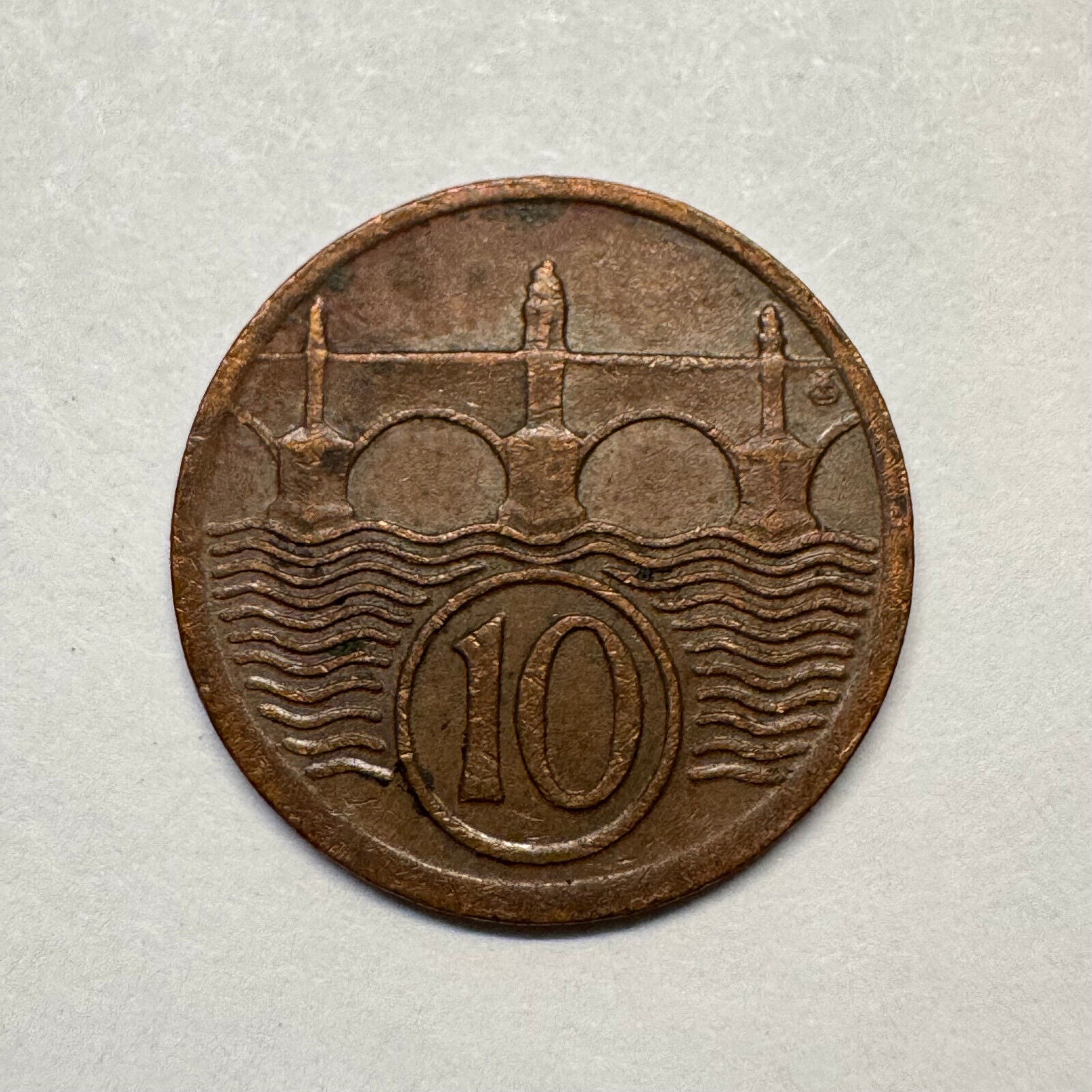 1937 Czechoslovakia 10 Haleru - Beautiful Coin - #B-031