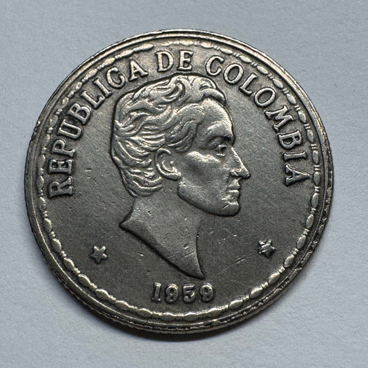 1959 Colombia 25 Centavos - Beautiful Coin - #B-057