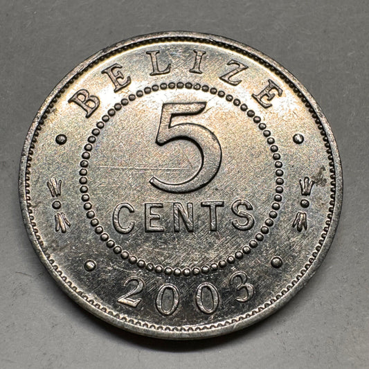 2003 Belize 5 Cents - Beautiful Coin - #A-029
