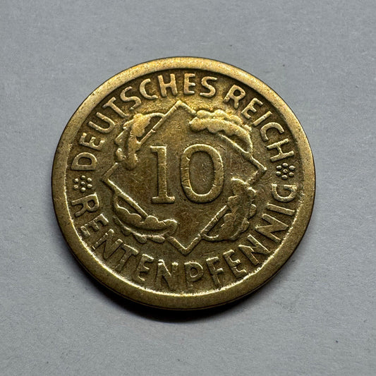 1924 Germany 10 Rentenpfennig - Beautiful Coin - #B-020