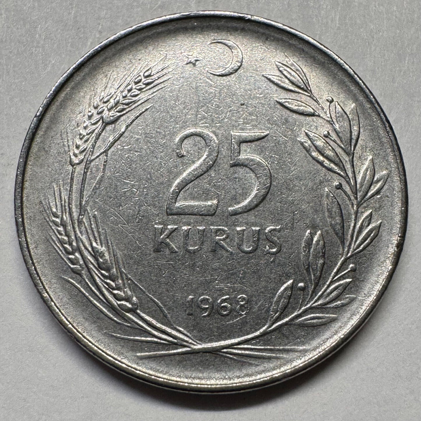 1968 Turkey 25 Kurus - Beautiful Coin - #A-083