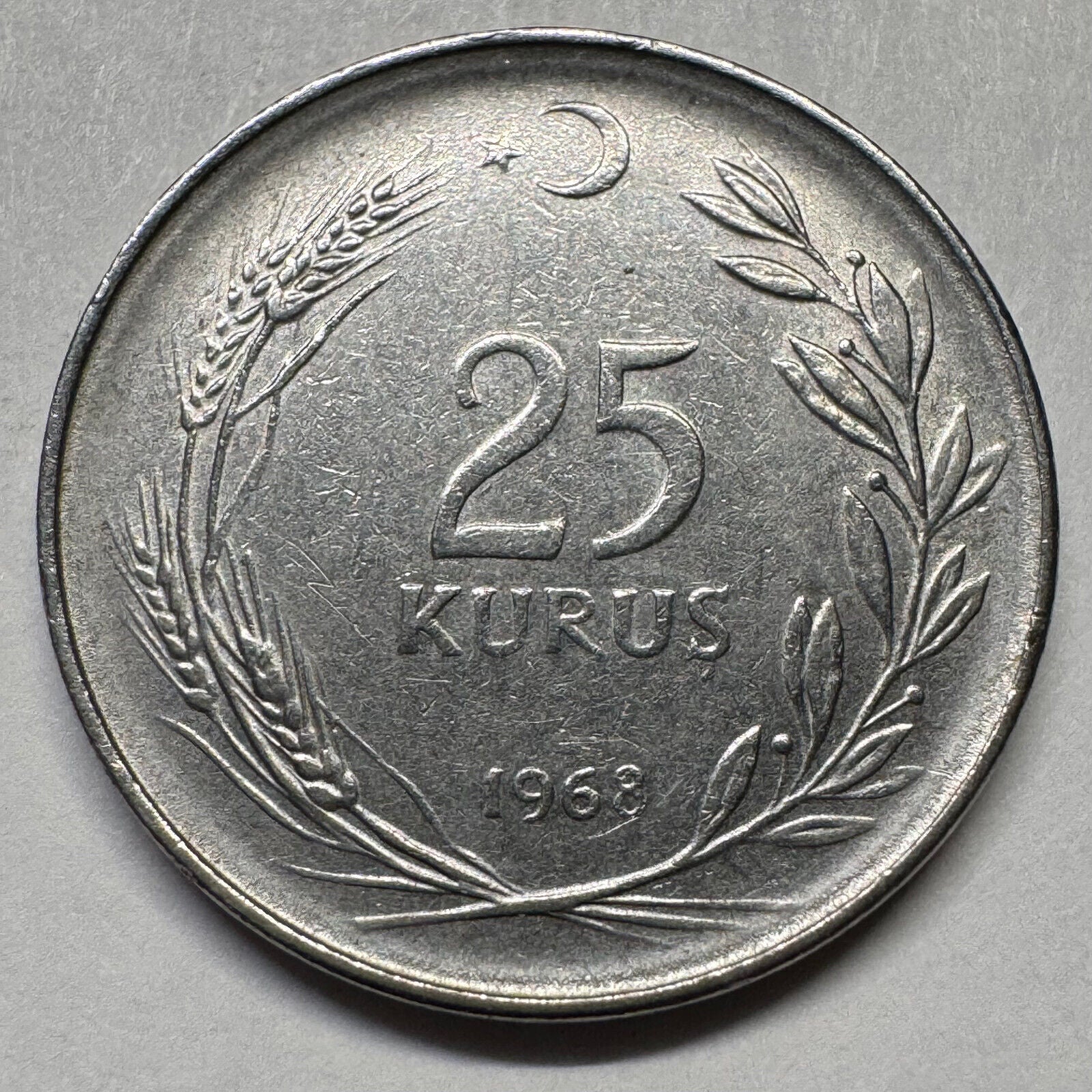 1968 Turkey 25 Kurus - Beautiful Coin - #A-083