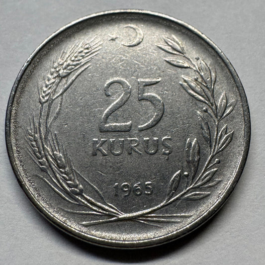 1965 Turkey 25 Kurus - Beautiful Coin - #A-095