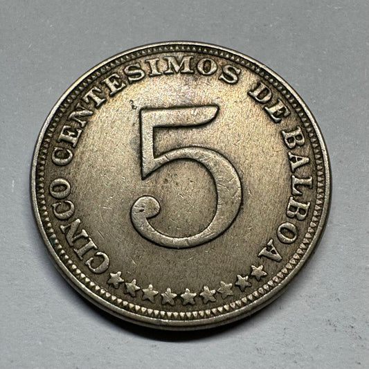 1932 Panama 5 Centesimos - Beautiful Coin - #A-011