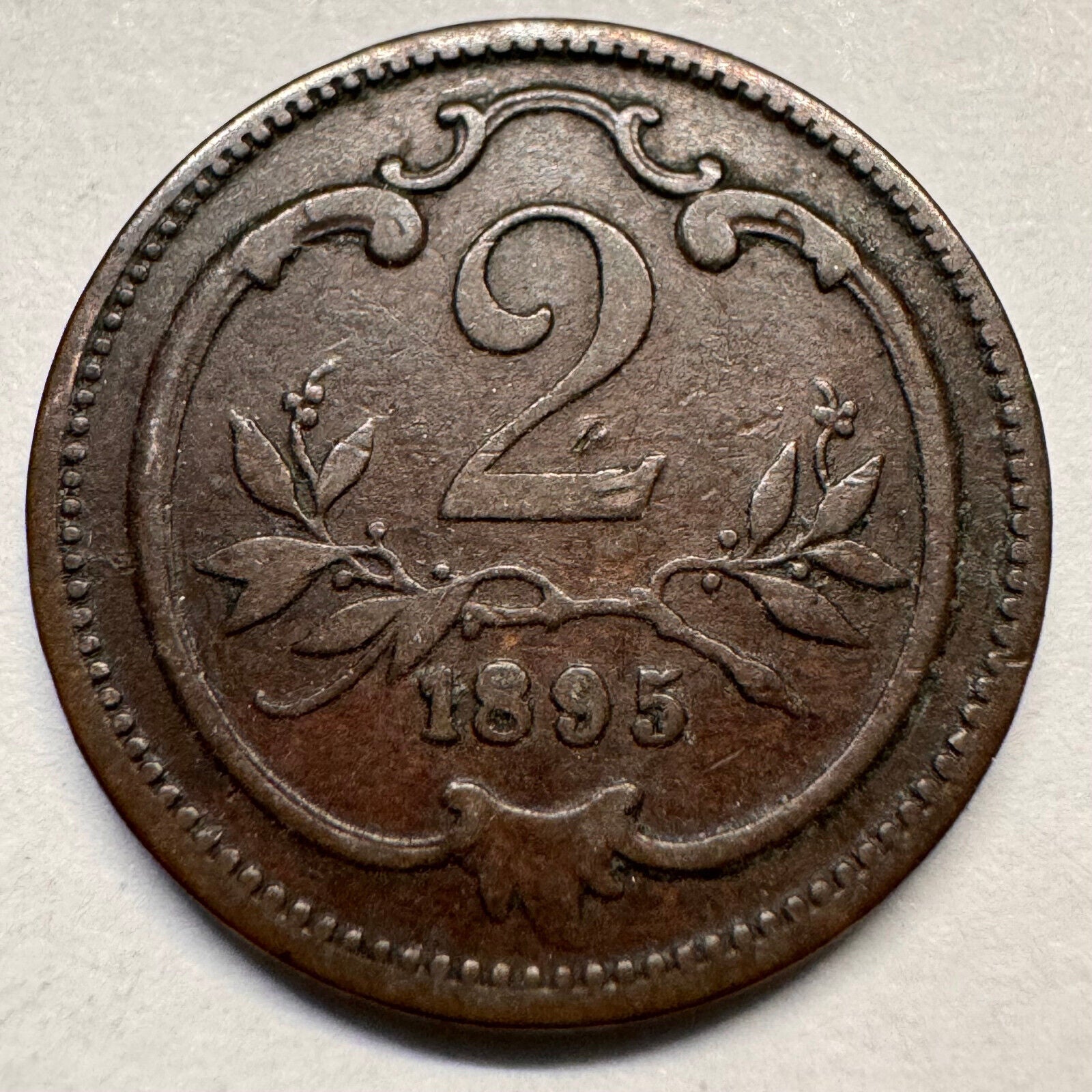 1895 Austria 2 Heller - Beautiful Coin - #A-041