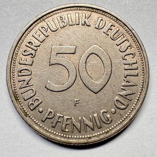 1950 Germany 50 Pfennig - F - Beautiful Coin - #A-017
