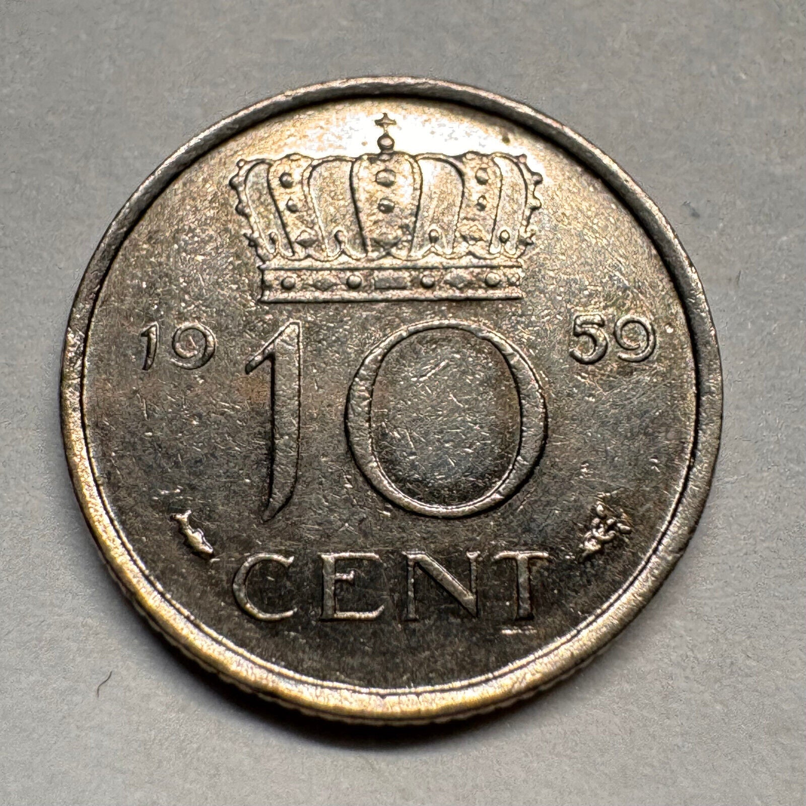 1959 Netherlands 10 Cents - Beautiful Coin - #A-056
