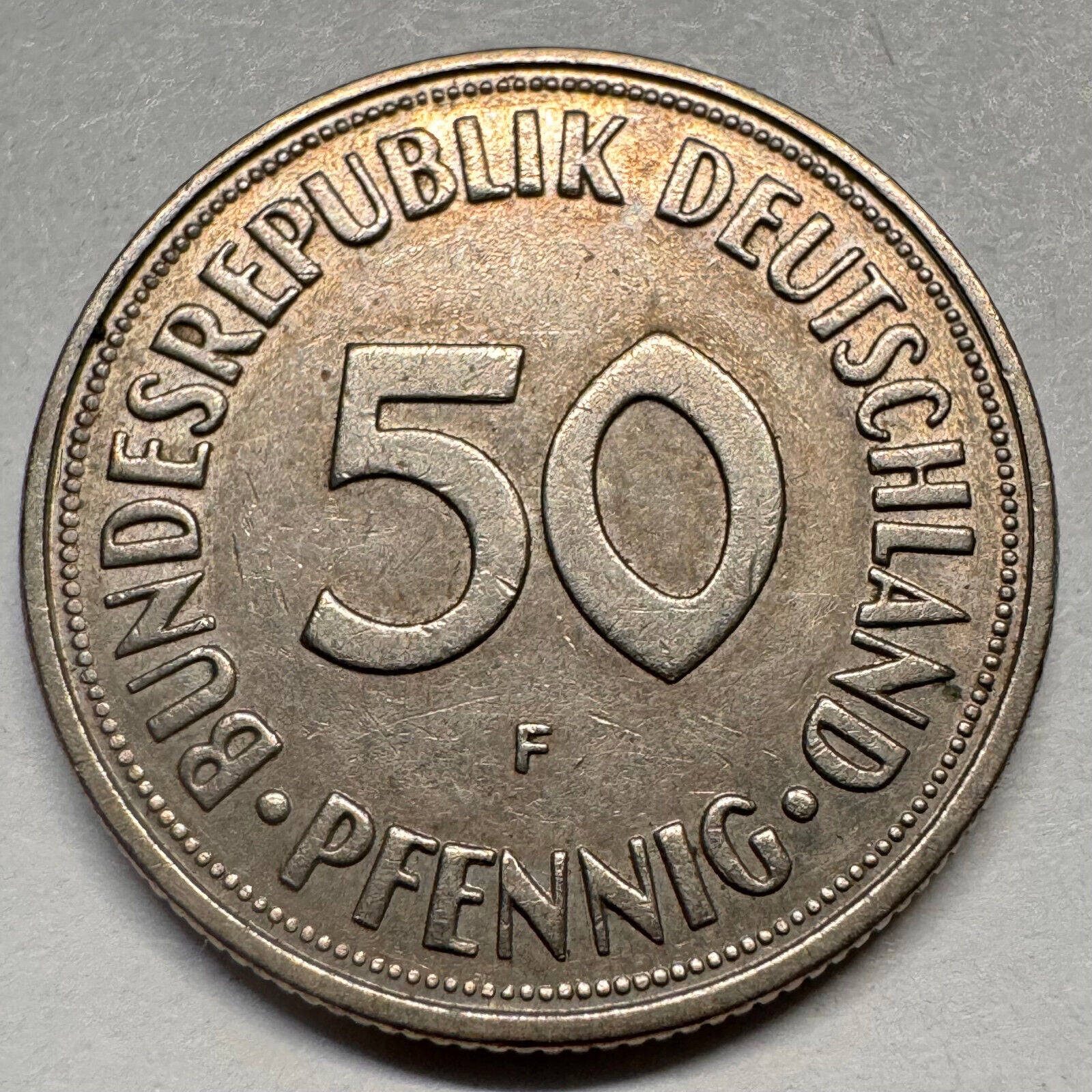 1950 Germany 50 Pfennig - F - Beautiful Coin - #A-065