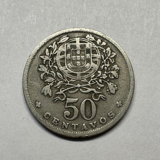 1944 Portugal 50 Centavos - Beautiful Coin - #B-004