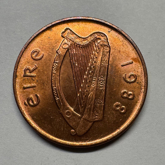 1988 Ireland 2 Pence - Beautiful Coin - #B-028