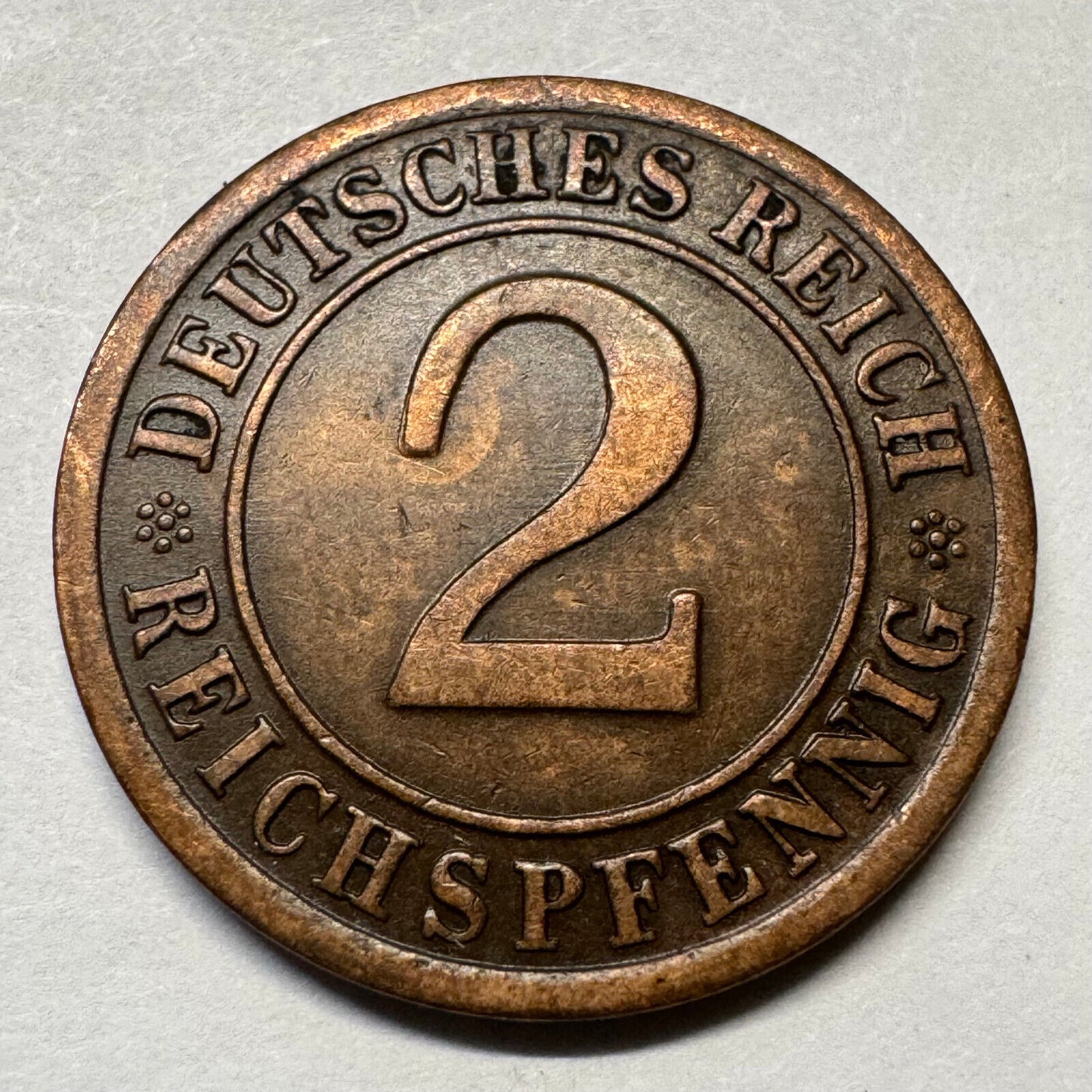 1925 Germany 2 Reichspfennig - Beautiful Coin - #A-092