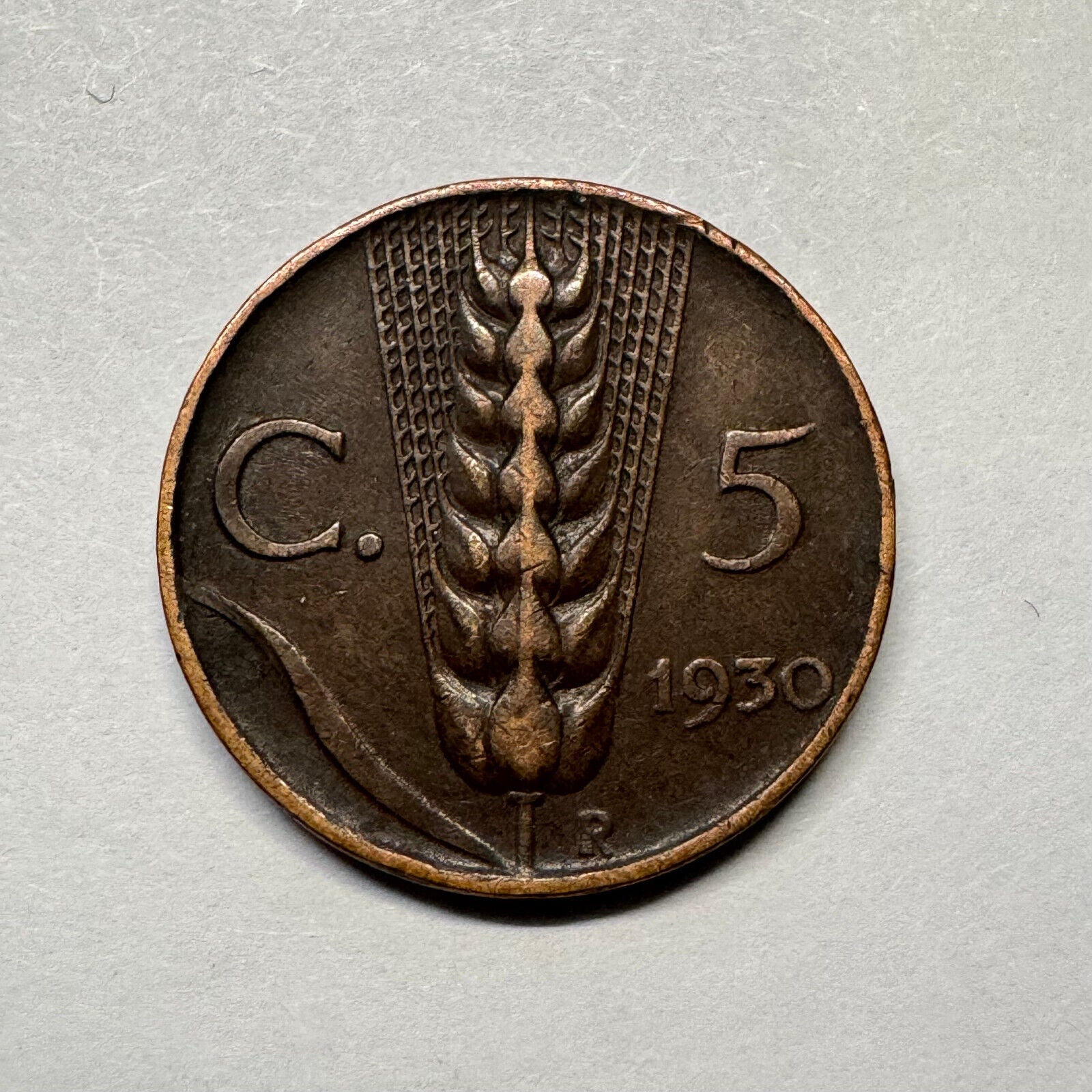 1930 Italy 5 Centesimi - Beautiful Coin - #B-007