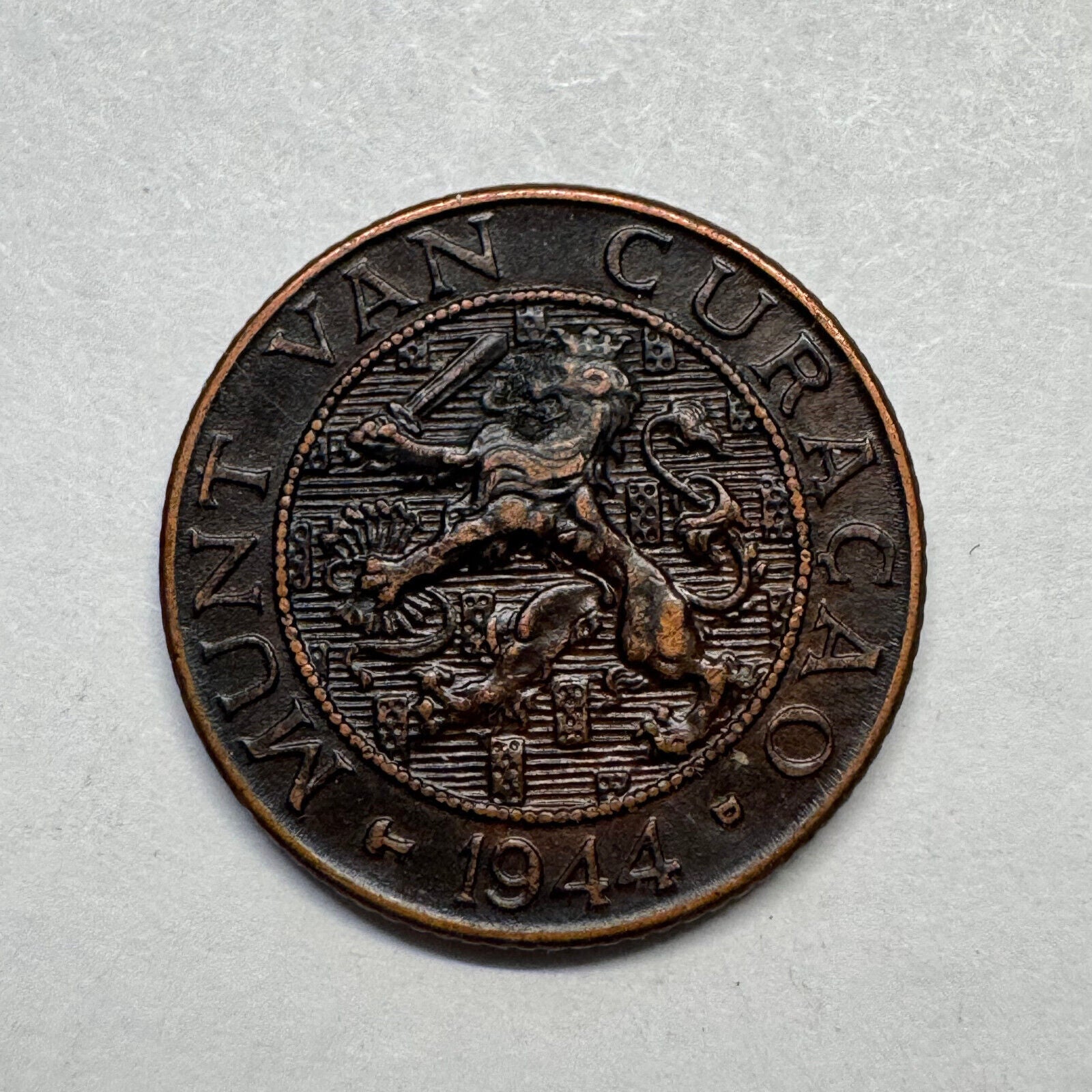 1944 Curacao 1 Cent - Beautiful Coin - #B-031