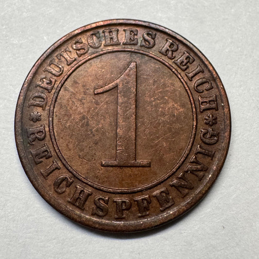 1936 Germany 1 Reichspfennig - Beautiful Coin - #A-093