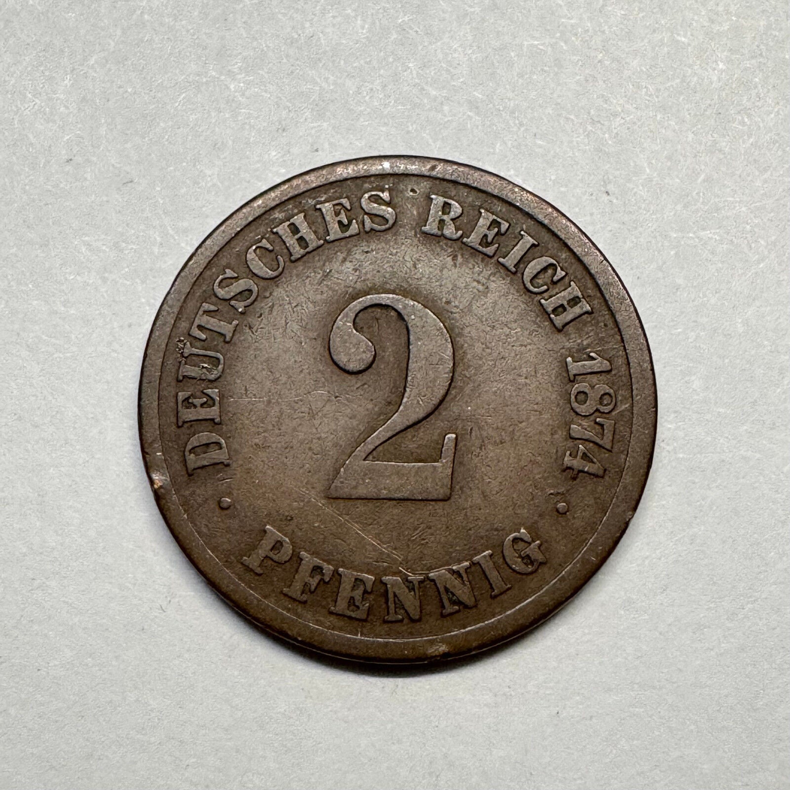 1874 Germany 2 Pfennig - Beautiful Coin - #B-009