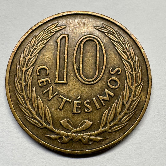 1960 Uruguay 10 Centesimos - Beautiful Coin - #B-043
