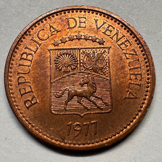 1977 Venezuela 5 Centimos - Beautiful Coin - #A-017