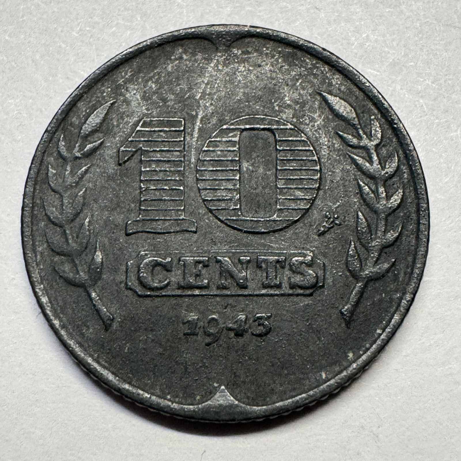 1943 Netherlands 10 Cents - Beautiful Coin - #A-090