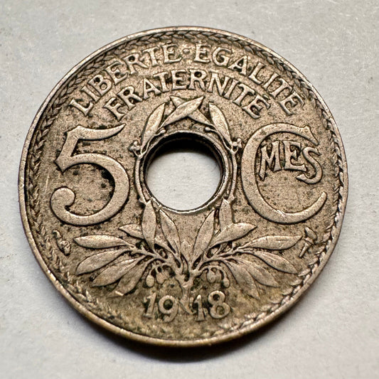 1918 France 5 Centimes - Beautiful Coin - #A-019