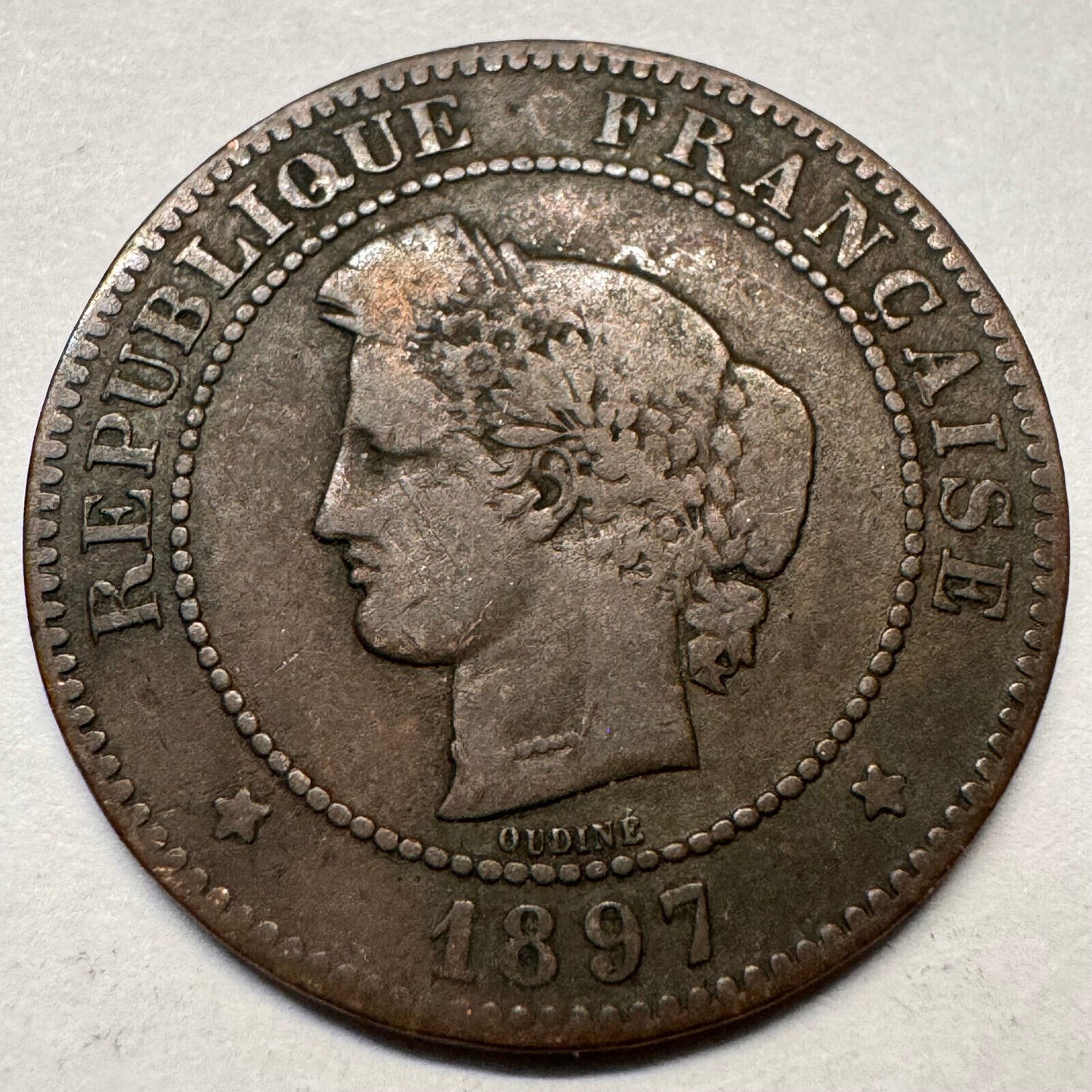 1897 France 5 Centimes - Beautiful Coin - #A-059