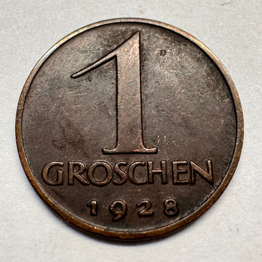 1928 Austria 1 Groschen - Beautiful Coin - #A-047