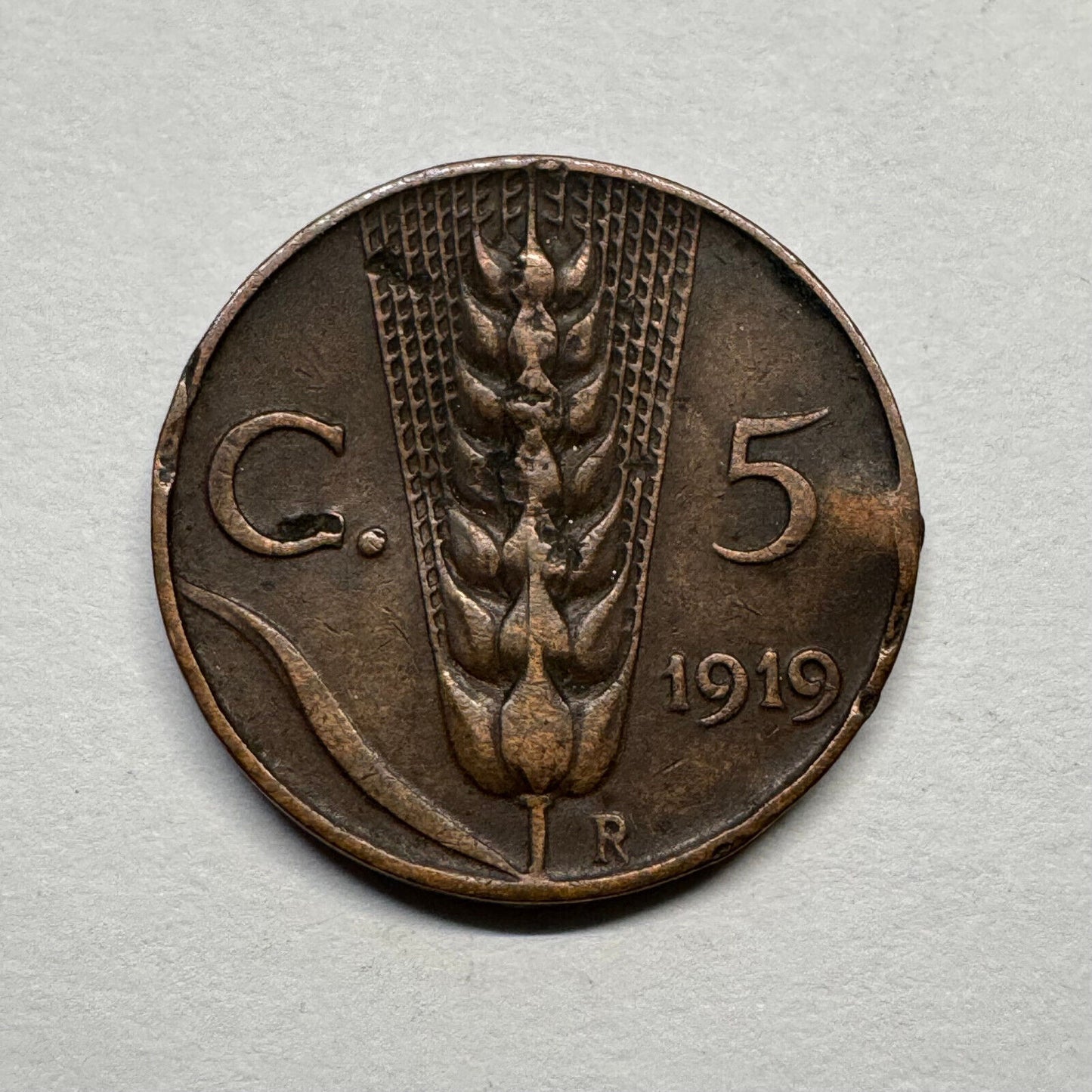 1919 Italy 5 Centesimi - Beautiful Coin - #B-043
