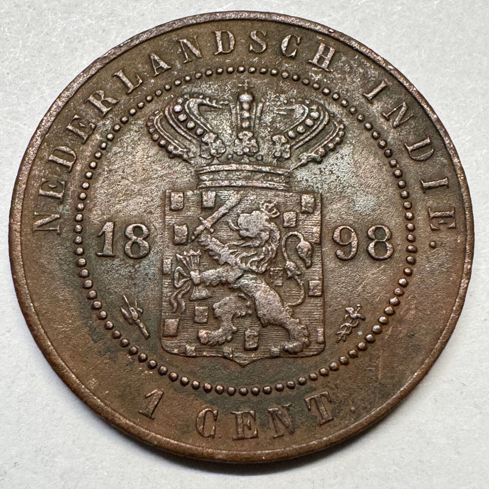 1898 Netherlands East Indies Indonesia 1 Cent - Beautiful Coin - #A-082
