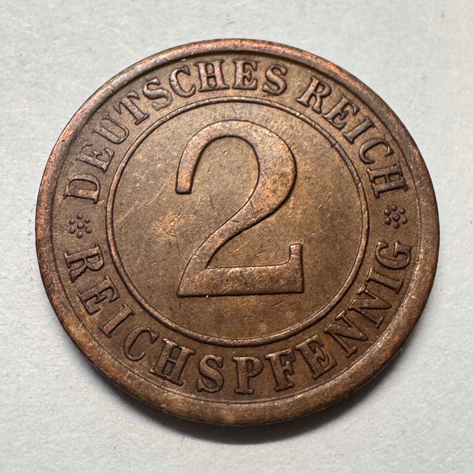 1925 Germany 2 Reichspfennig - Beautiful Coin - #A-091