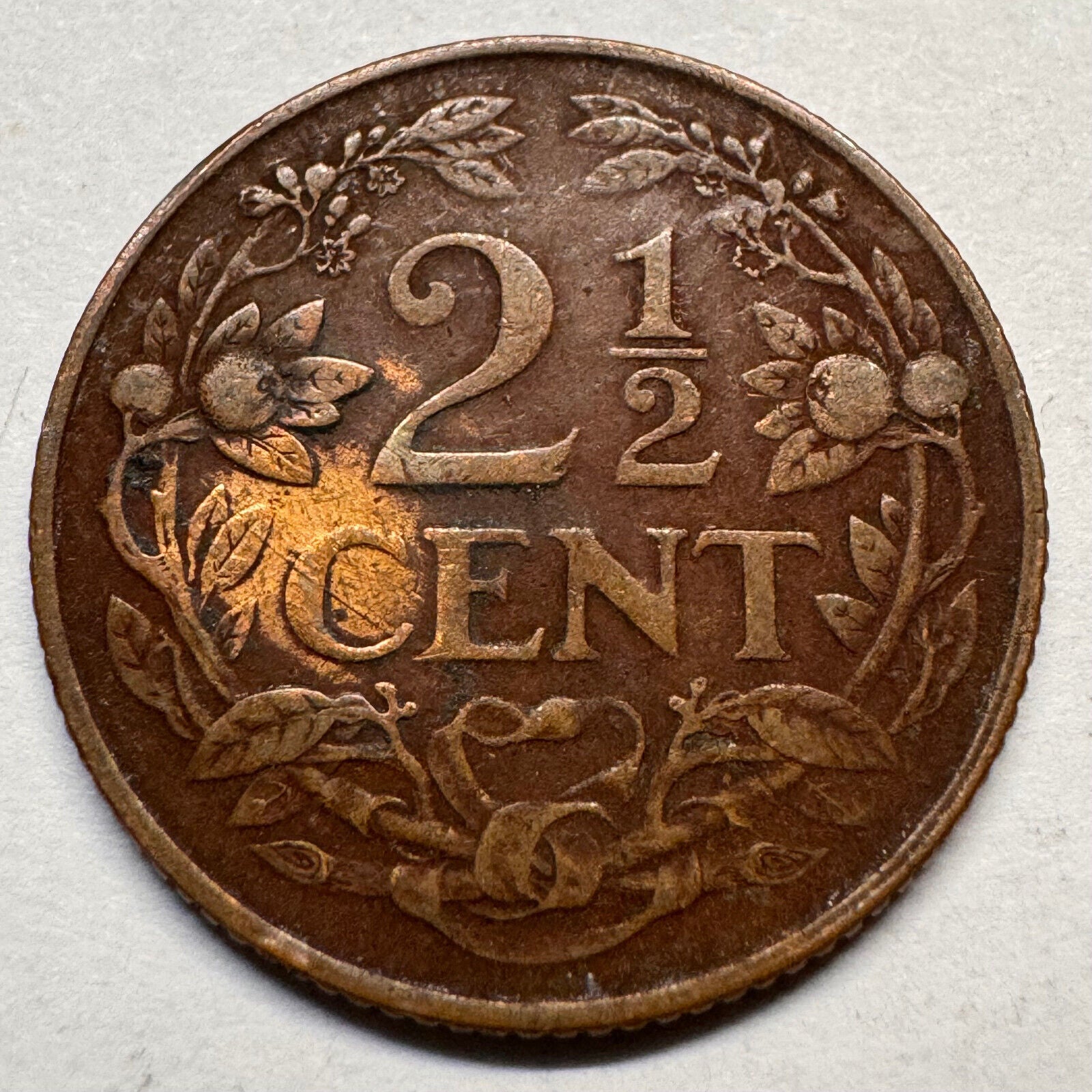 1947 Curacao 2 1/2 Cents - Beautiful Coin - #A-040