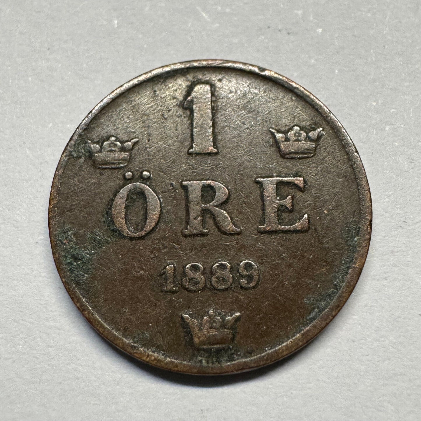 1889 Sweden 1 Ore - Beautiful Coin - #A-011