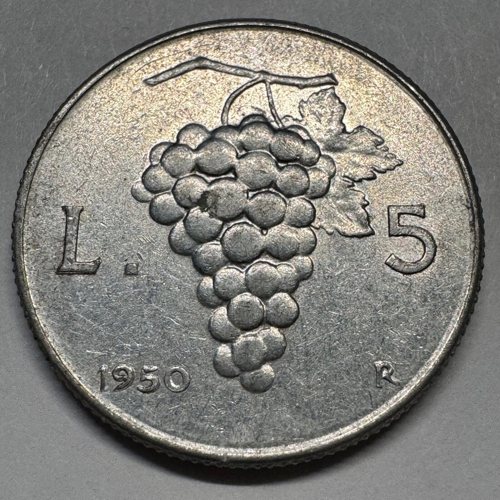 1950 Italy 5 Lire - Beautiful Coin - #A-069