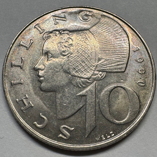 1990 Austria 10 Schilling - Beautiful Coin - #A-071