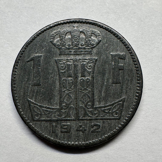 1942 Belgium 1 Franc - Beautiful Coin - #B-033