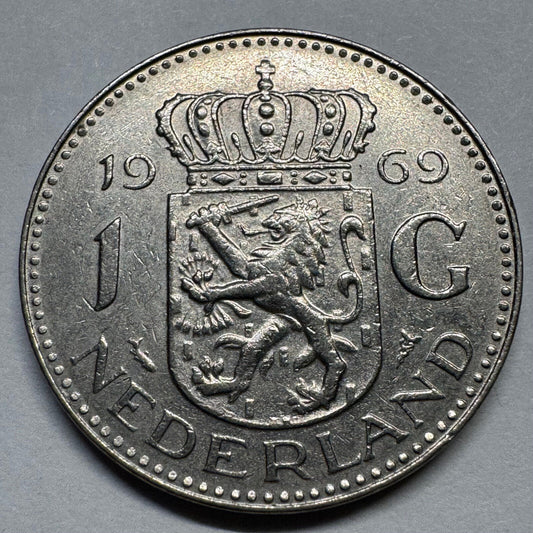 1969 Netherlands 1 Gulden - Beautiful Coin - #A-087
