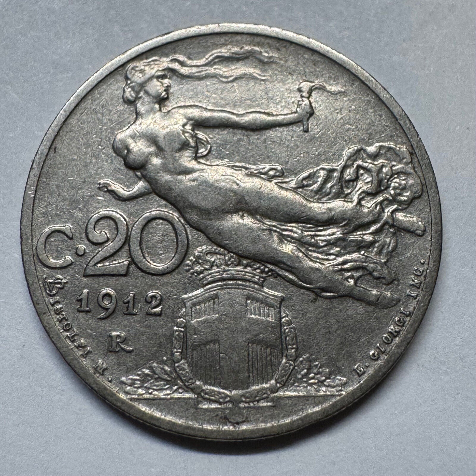 1912 Italy 20 Centesimi - Beautiful Coin - #A-096