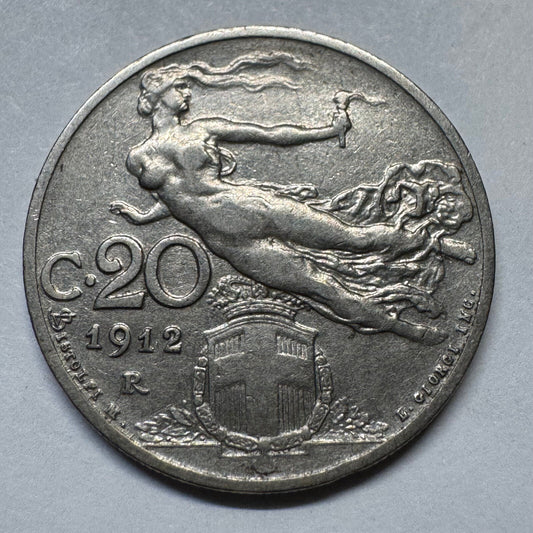 1912 Italy 20 Centesimi - Beautiful Coin - #A-096