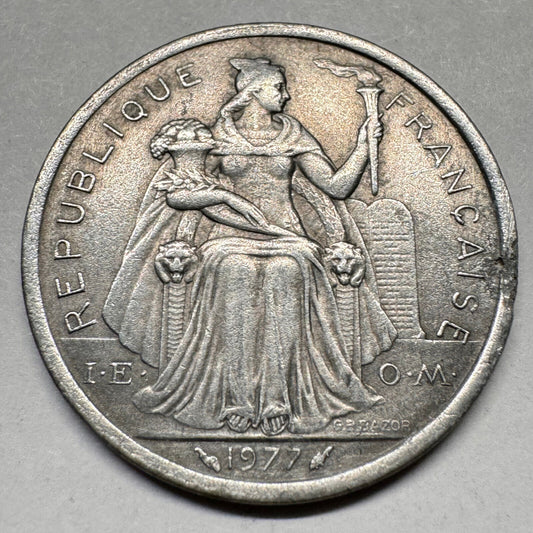 1977 French Polynesia 2 Francs - Beautiful Coin - #A-031