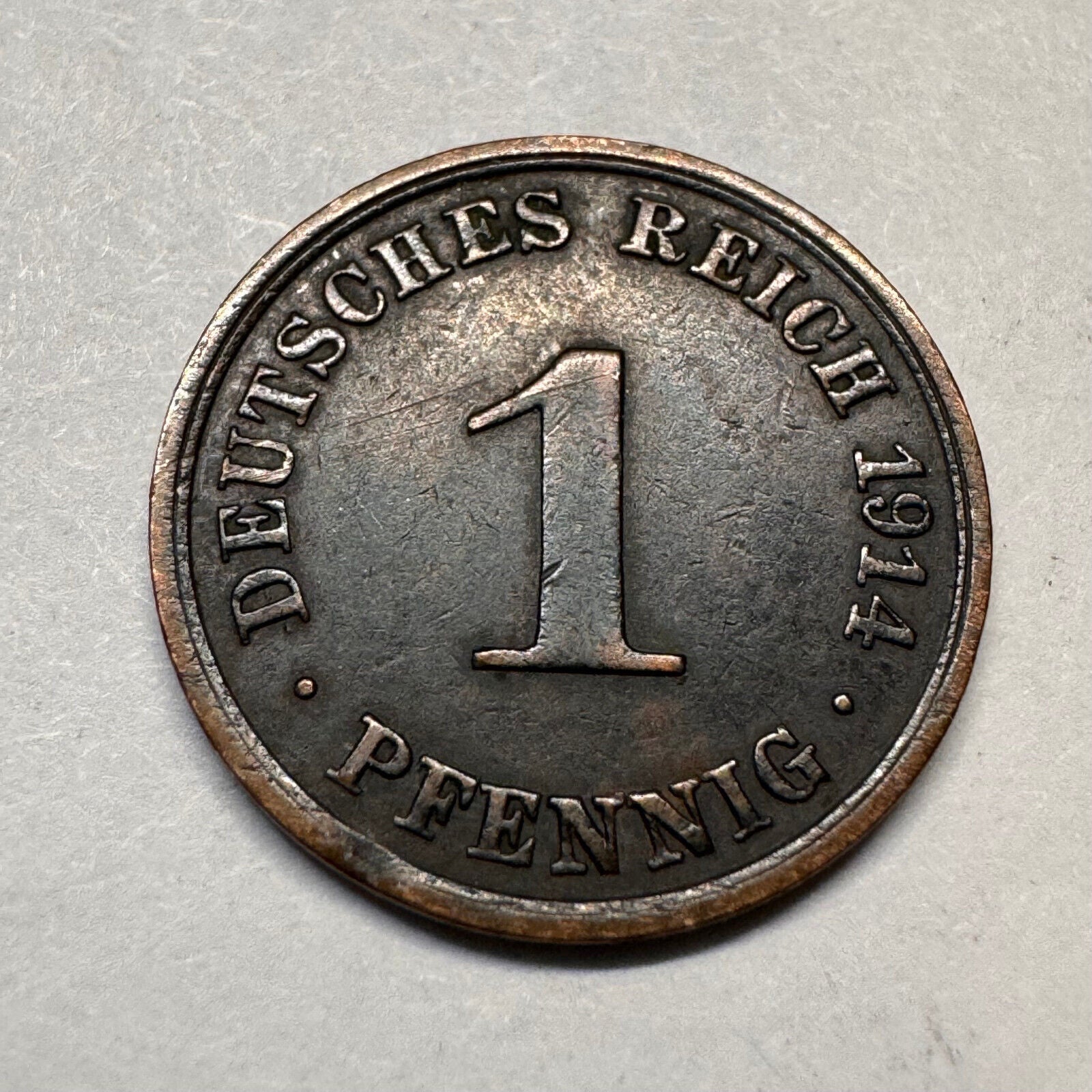 1914 Germany 1 Pfennig - Beautiful Coin - #A-014