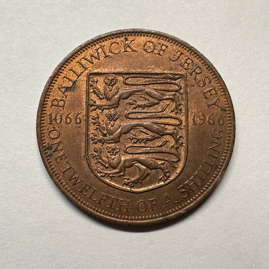 1966 Jersey 1/12 Shilling - Beautiful Coin - #B-008