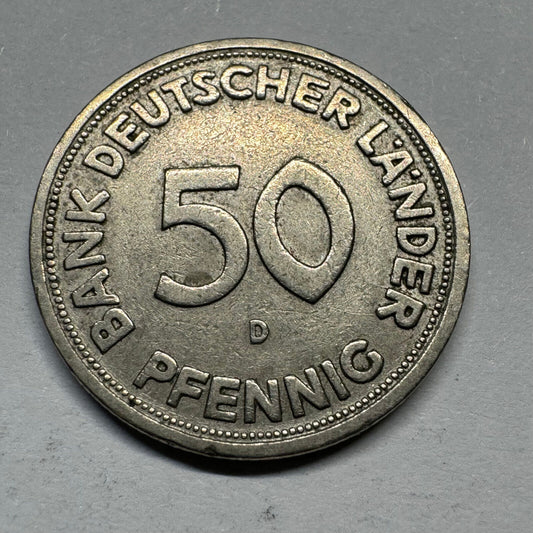 1949 Germany 50 Pfennig - Beautiful Coin - #A-011