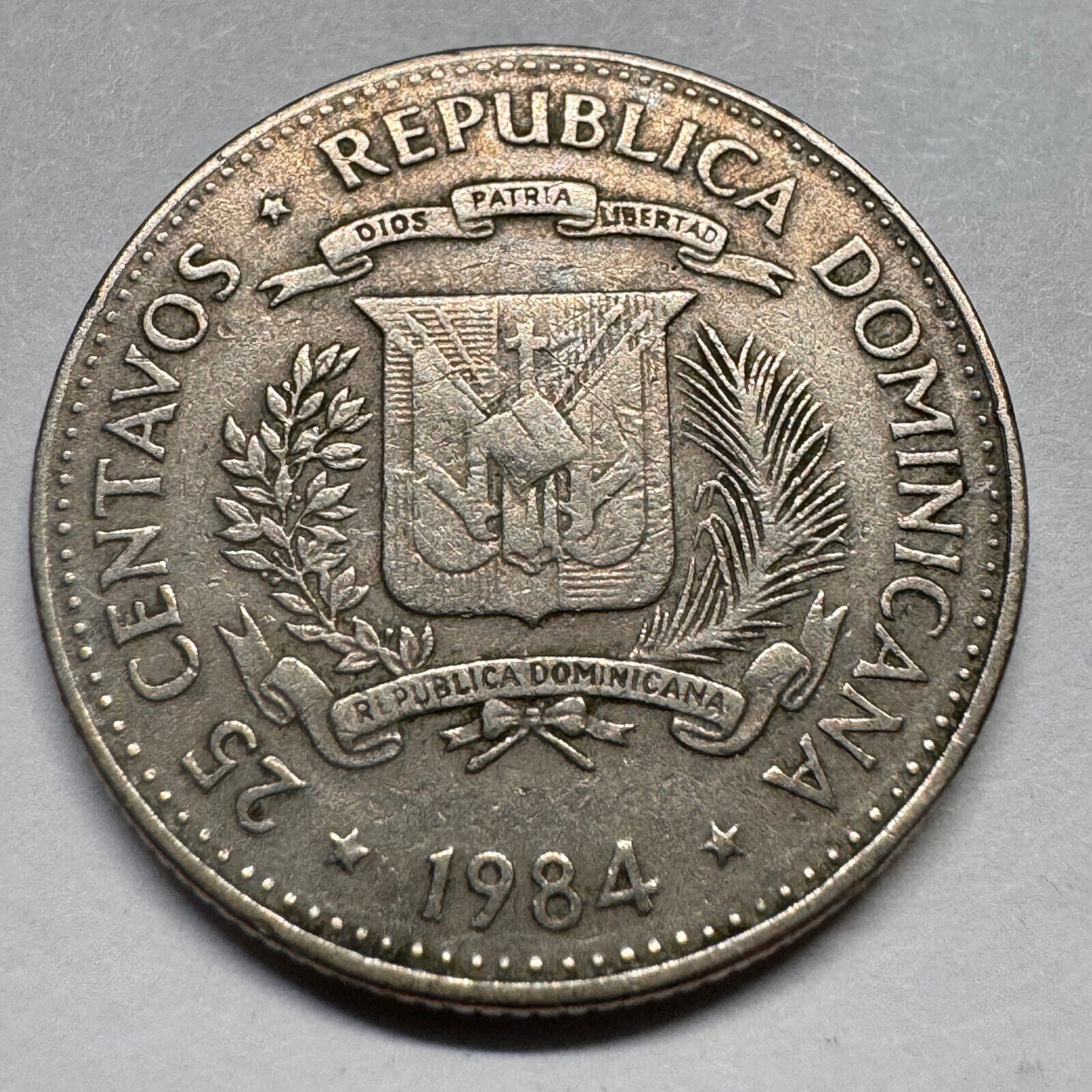 1984 Dominican Republic 25 Centavos - Beautiful Coin - #A-065