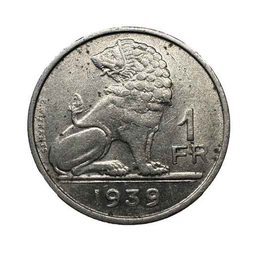 1939 Belgium 1 Franc - Beautiful Coin - Lot #B-046