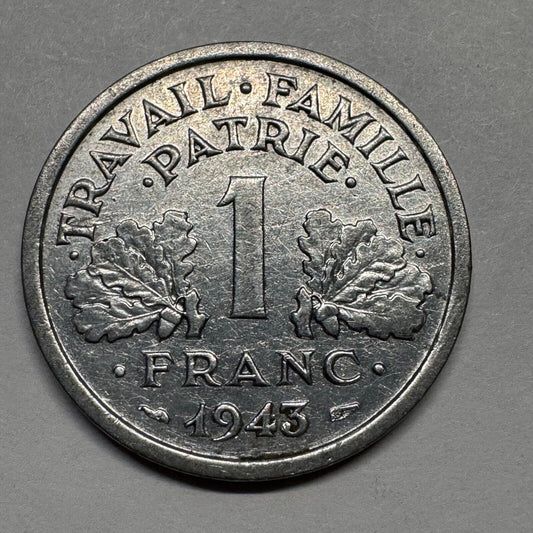 1943 France 1 Franc - Beautiful Coin - #B-027