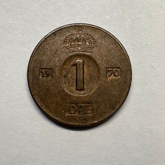 1970 Sweden 1 Ore - Beautiful Coin - #B-012