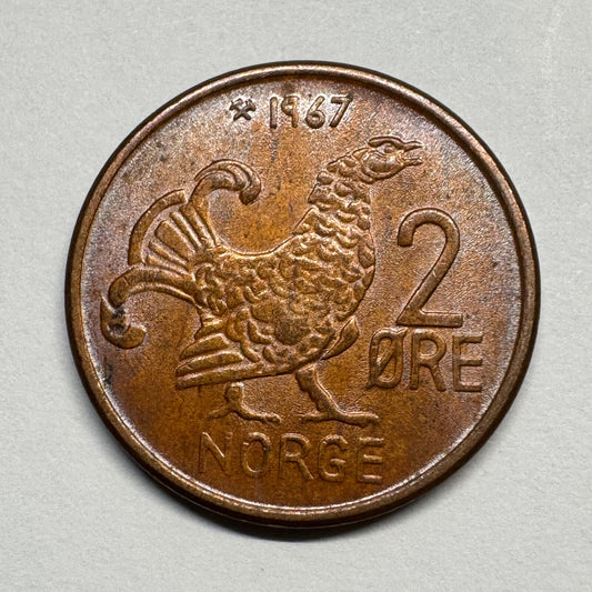 1967 Norway 2 Ore - Beautiful Coin - #B-056