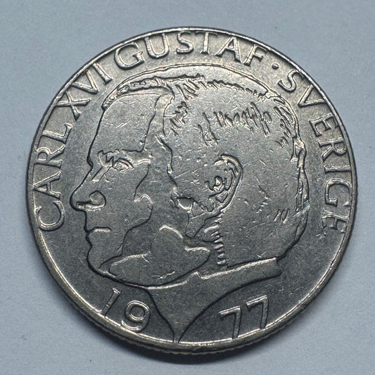 1977 Sweden 1 Krona - Beautiful Coin - #B-047