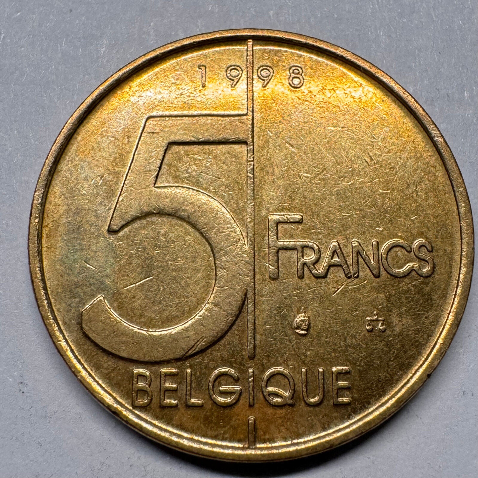 1998 Belgium 5 Francs - Beautiful Coin - #A-022
