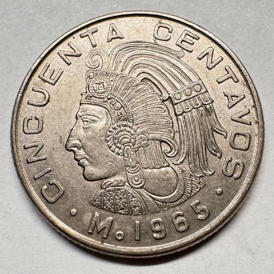 1965 Mexico 50 Centavos - Beautiful Coin - #A-017