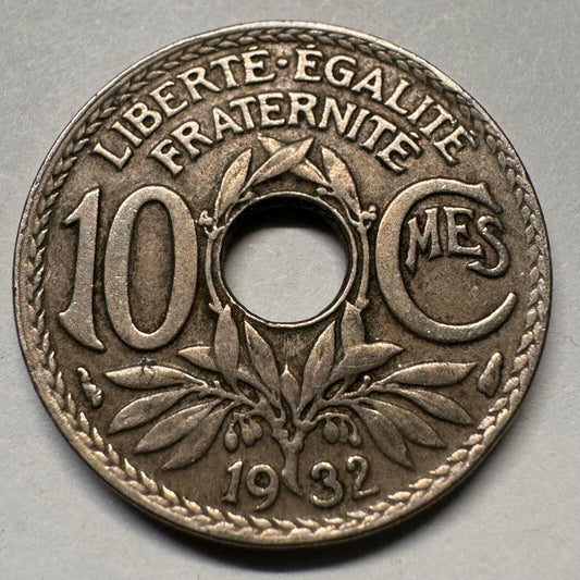 1932 France 10 Centimes - Beautiful Coin - #A-066