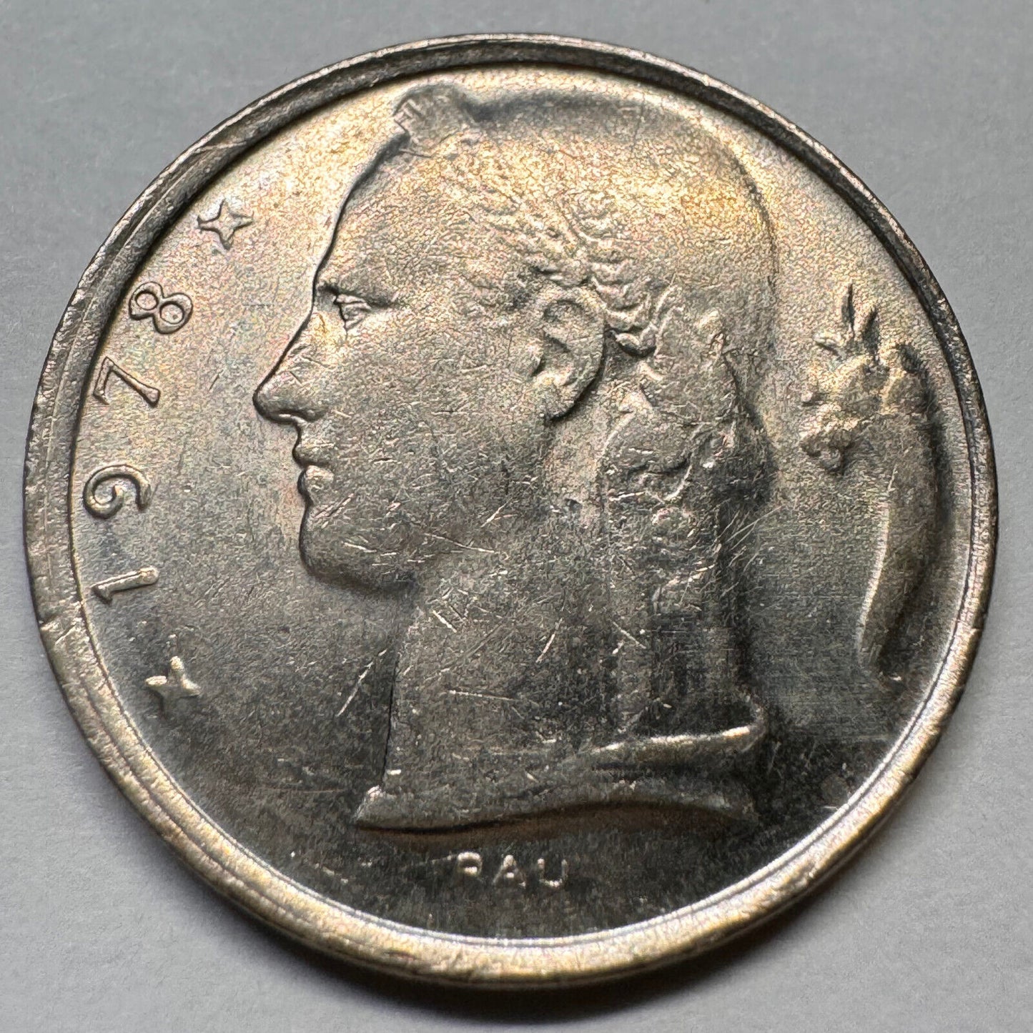 1978 Belgium 5 Francs - Beautiful Coin - #A-063